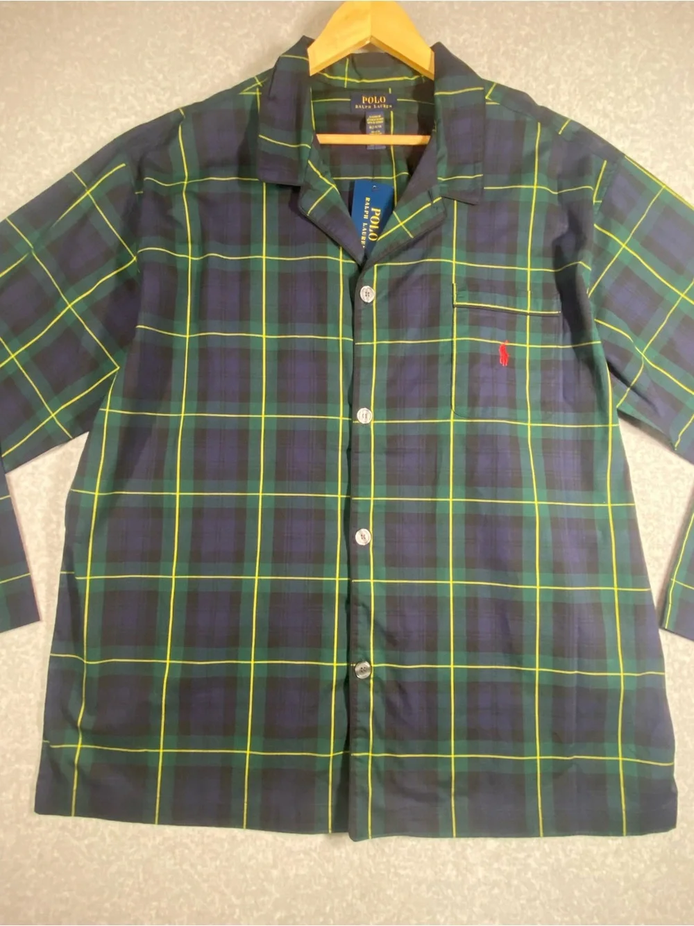 Polo Ralph Lauren Sleepwear Men’s Size XL Navy ,Green Plaid Long sleeve NWT